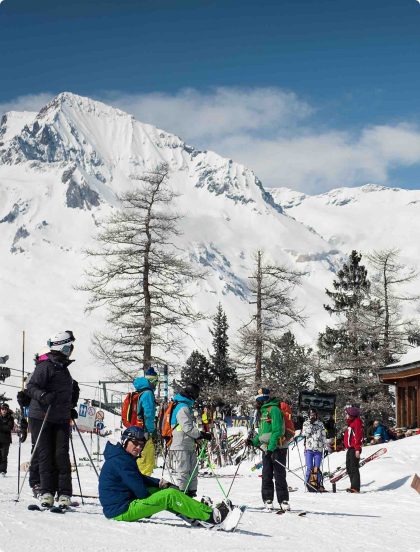 Photo de skieurs en Haute-Maurienne en hiver